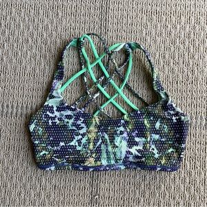 Lululemon green and purple printed bra